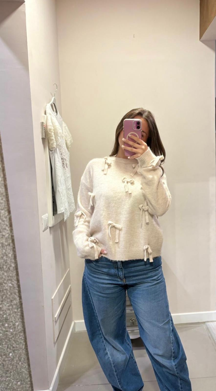 Maglione con i fiocchi