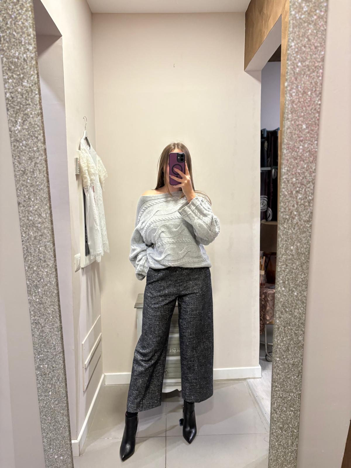 Maglione con motivo a trecce