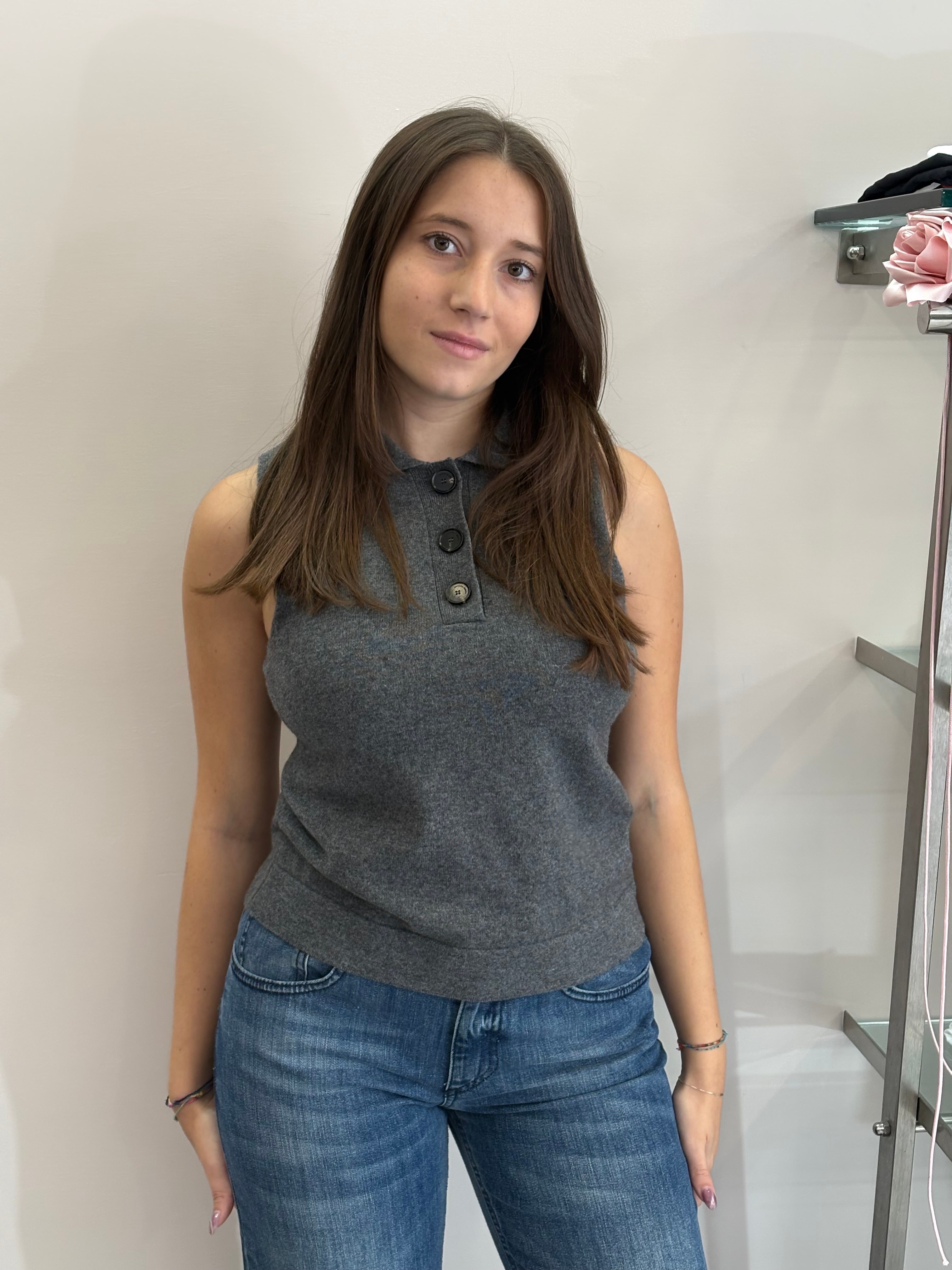 Gilet in cashmere riciclato