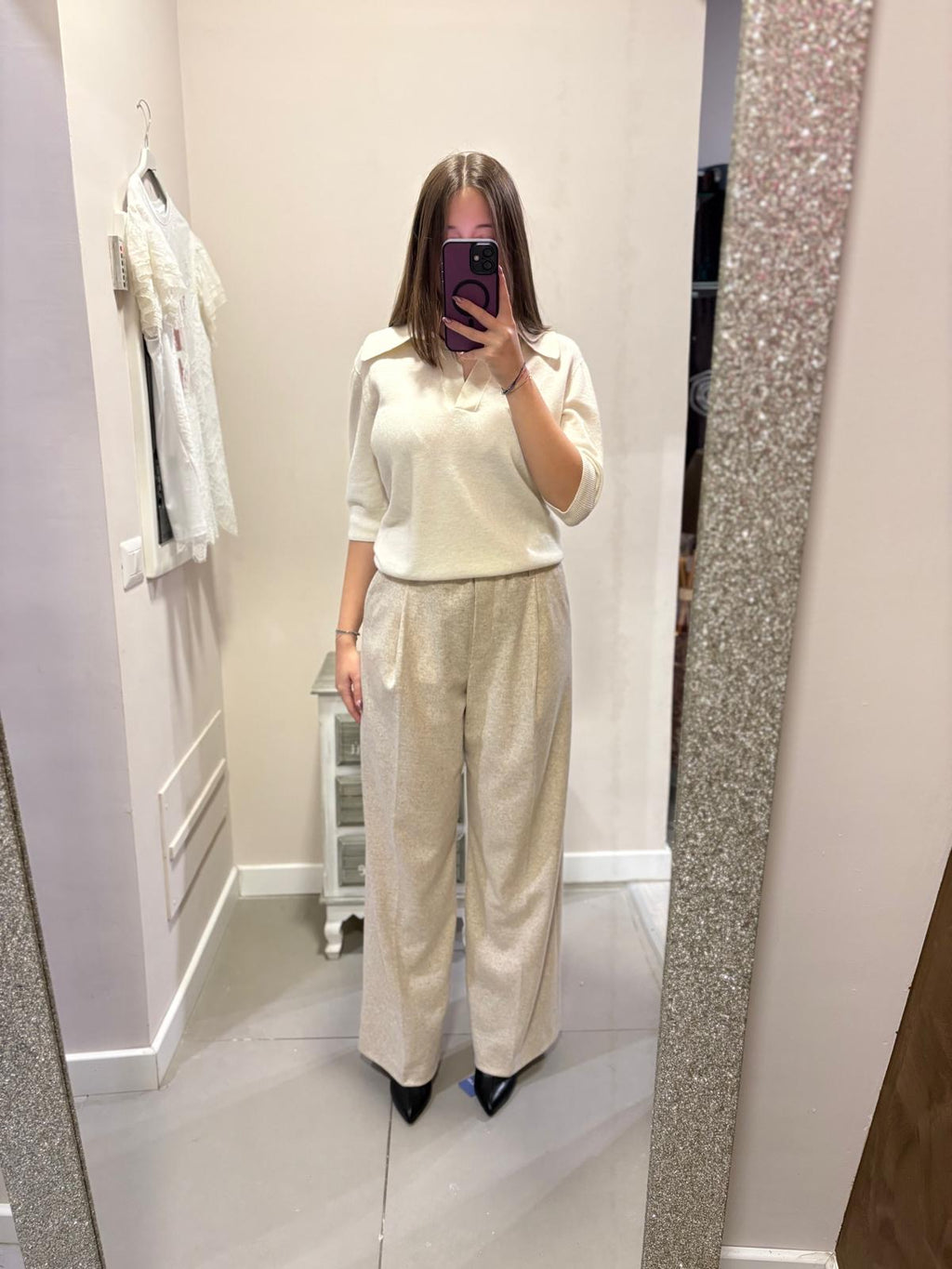 Pantalone in panno cashmere