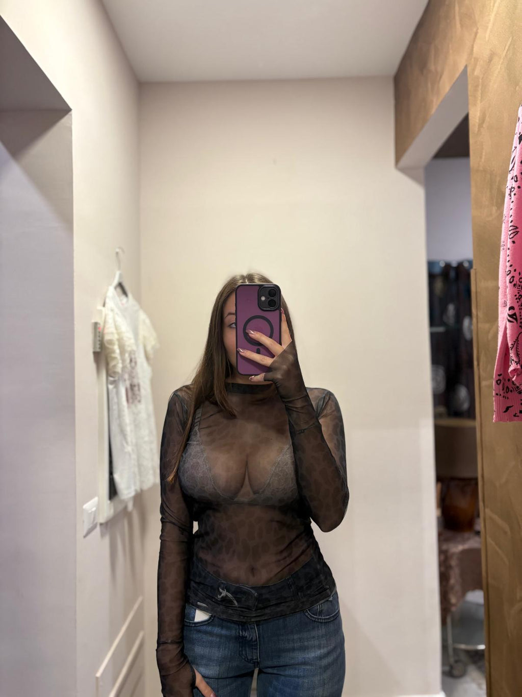 Maglia maculata girocollo