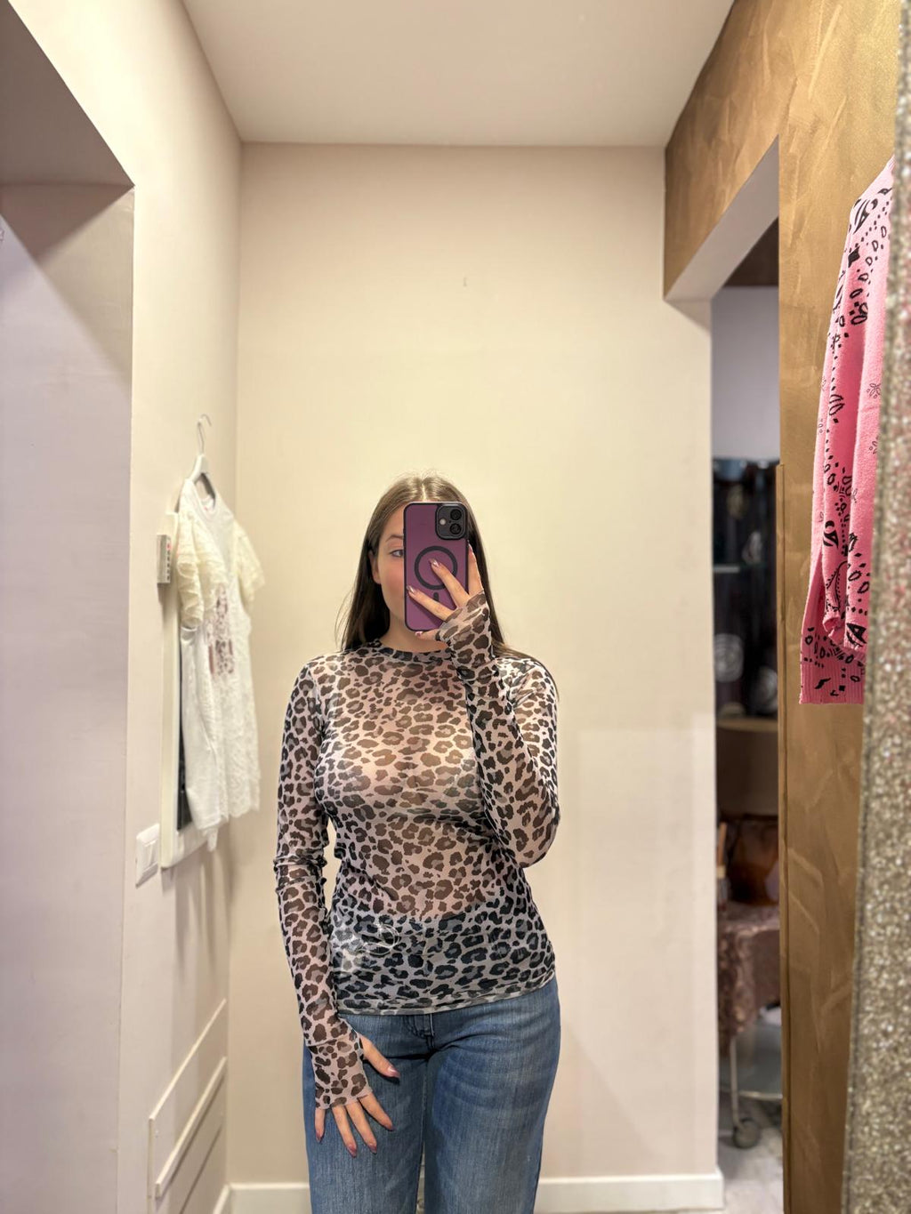 Maglia maculata girocollo