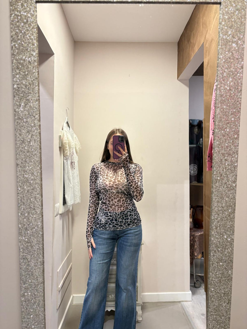 Maglia maculata girocollo