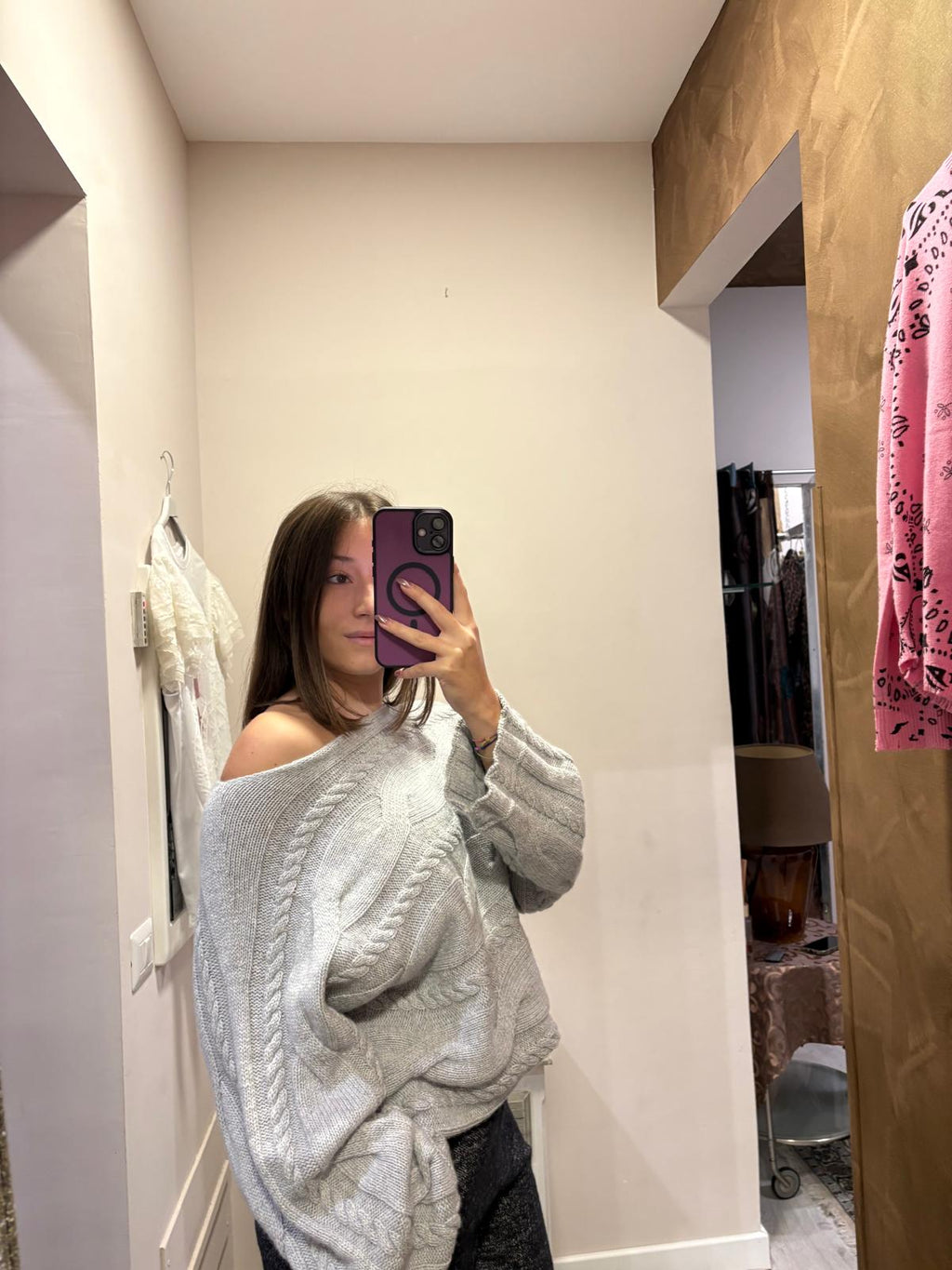 Maglione con motivo a trecce