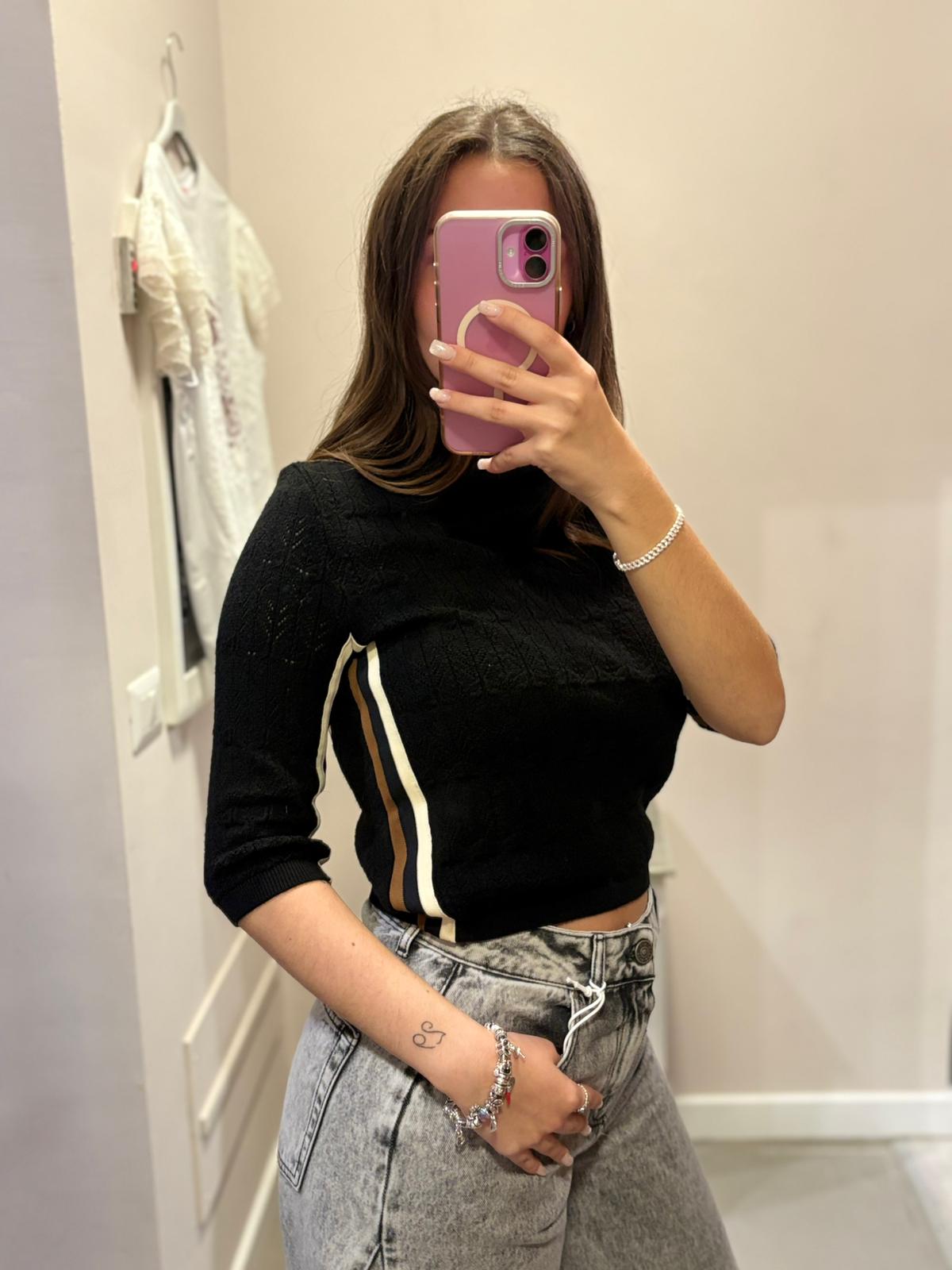 Dolcevita in maglia punto pizzo