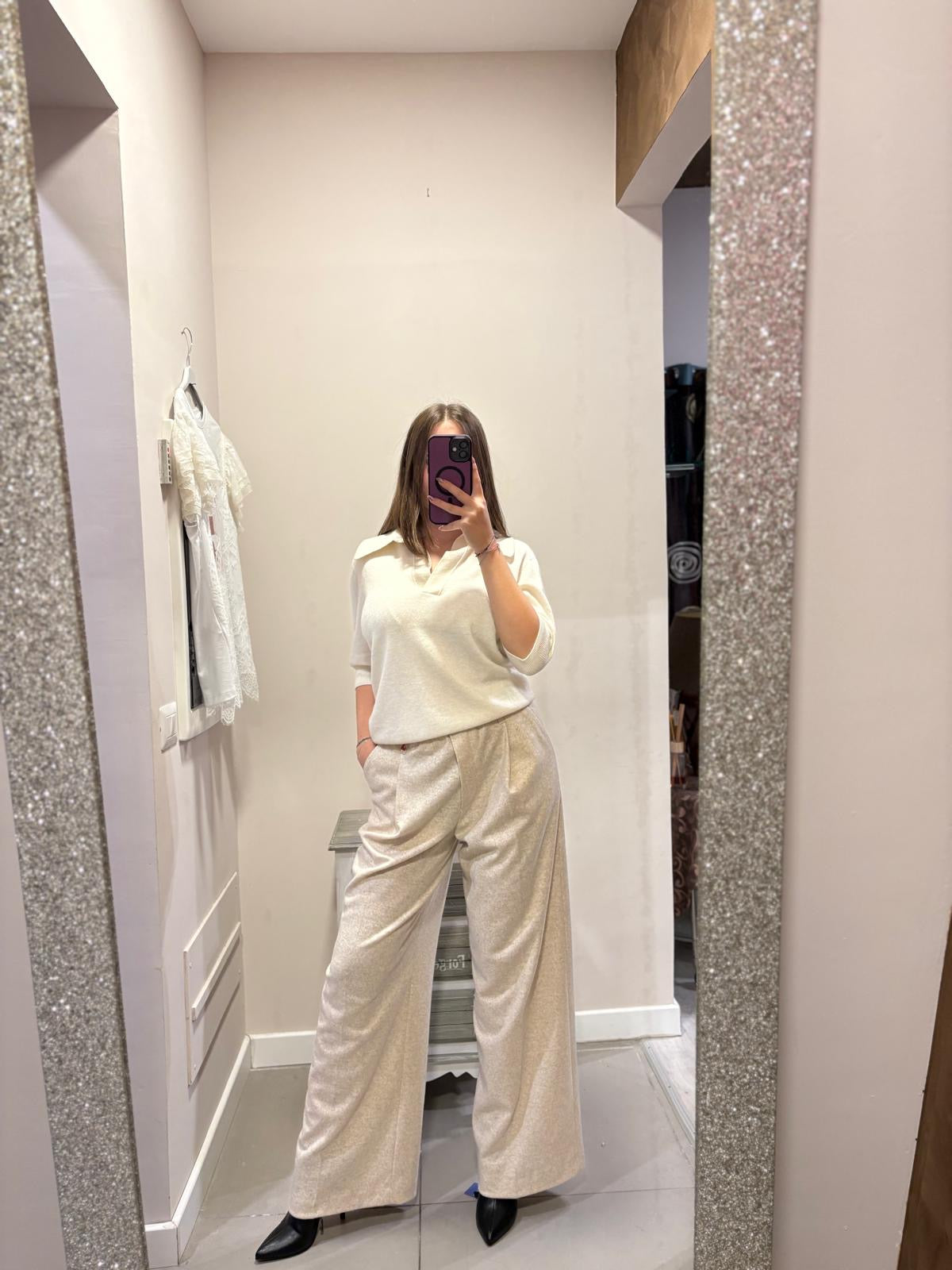 Pantalone in panno cashmere