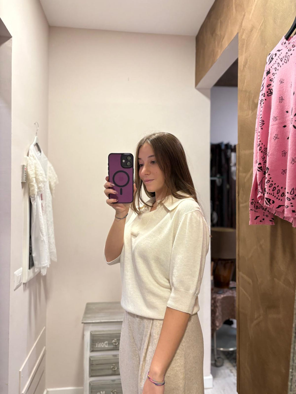 Maglione stile camicia