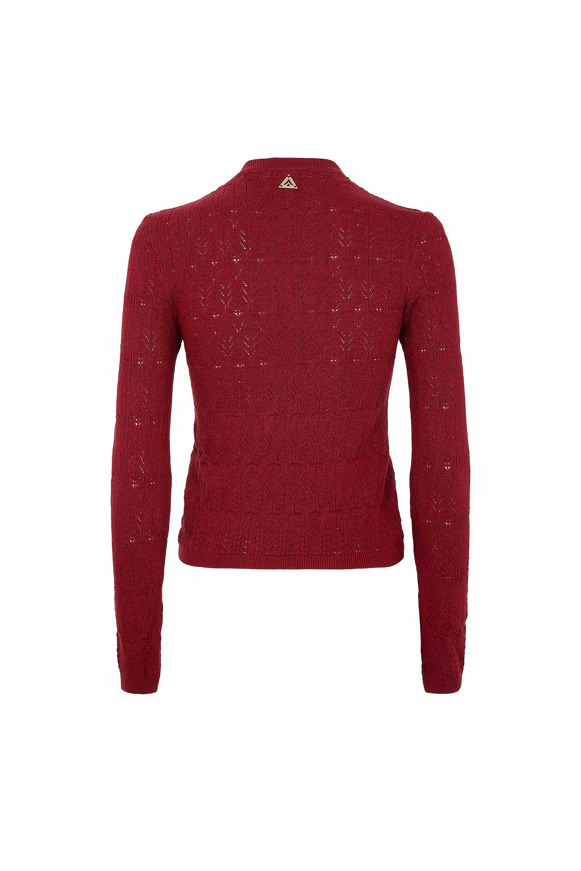 Maglia girocollo in maglia punto pizzo