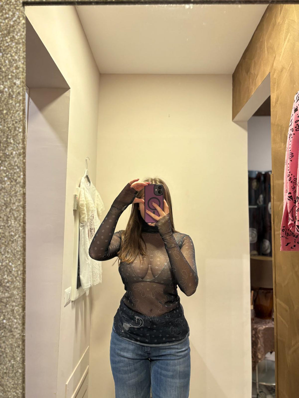 Maglia con disegno bandana con collo alto