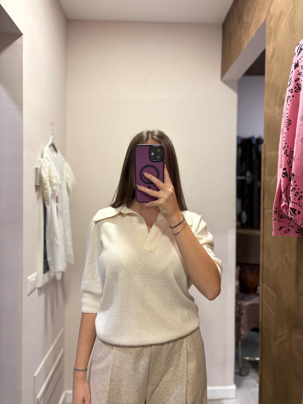 Maglione stile camicia